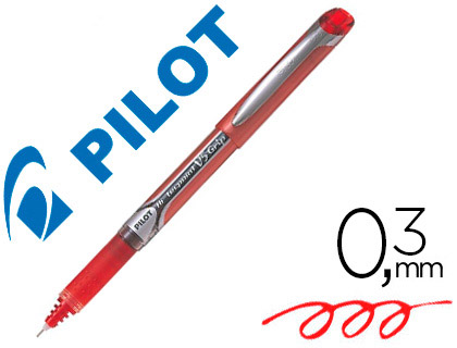 Stylo pilot v5 grip écriture fine 0.3mm clip métal grip préhension niveau encre liquide visible 1600m écriture rouge