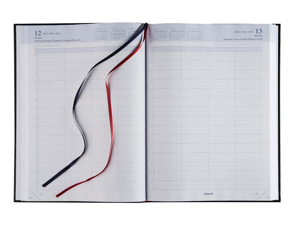 Agenda brepols semainier bremax 1 21x29 cm 1 jour/page 416 pages noir