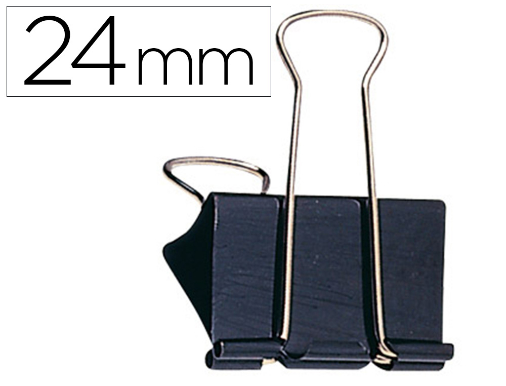 Pince q-connect double clip largeur 24mm coloris noir     boite carton 10 unites