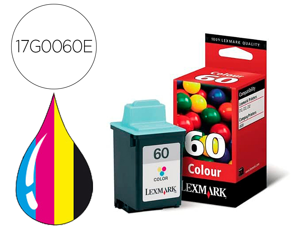 Cartouche d'encre original lexmark 17g0060e cyan/magenta/jaune pack 3 couleur