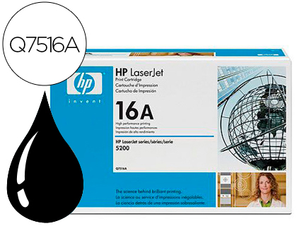 Toner laser original hp q7516a 12000 p noir