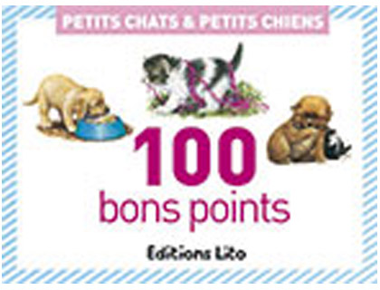Bon point éditions lito petits chats & petits chiens texte pédagogique au verso 61x82mm boîte 100 unités