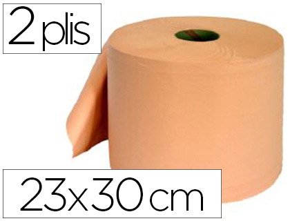 Bobine essuyage 2 plis 300x230mm 800f coloris saumon
