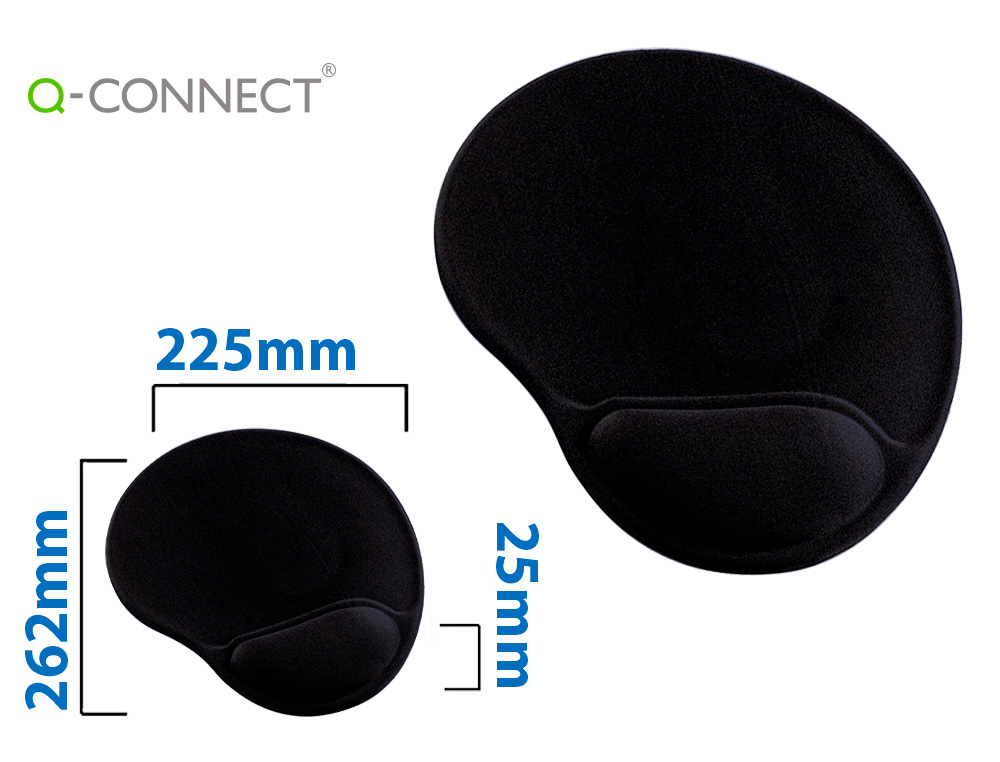 Tapis souris q-connect repose-poignet augmente confort facilement nettoyable