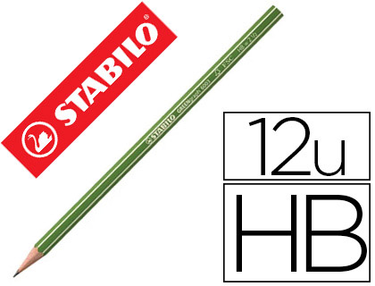 Crayon graphite stabilo greengraph hexagonal bois fsc vernis mat mine ultra résistante hb