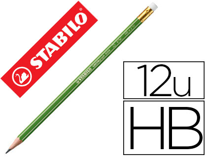 Crayon graphite stabilo greengraph hexagonal bois fsc vernis mat mine ultra résistante hb bout gomme