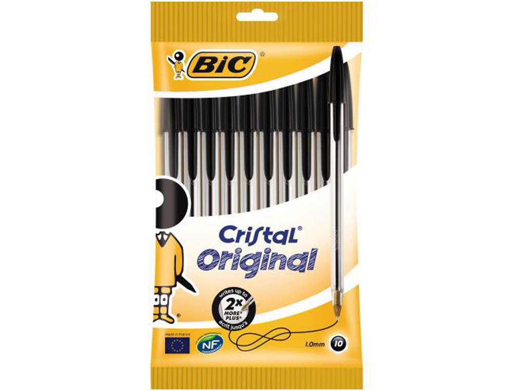 Pochette 10 bic cristal noir