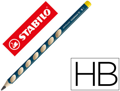 Crayon graphite stabilo easygraph ergonomique triangulaire diamètre 10mm longueur 175mm mine hb 3.15mm gaucher