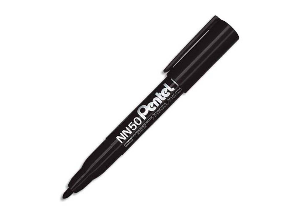 Marqueur pentel nn50 permanentpointe conique tracé 1.1mm encre indélébile corps plastique recyclé tout support noir nn 5