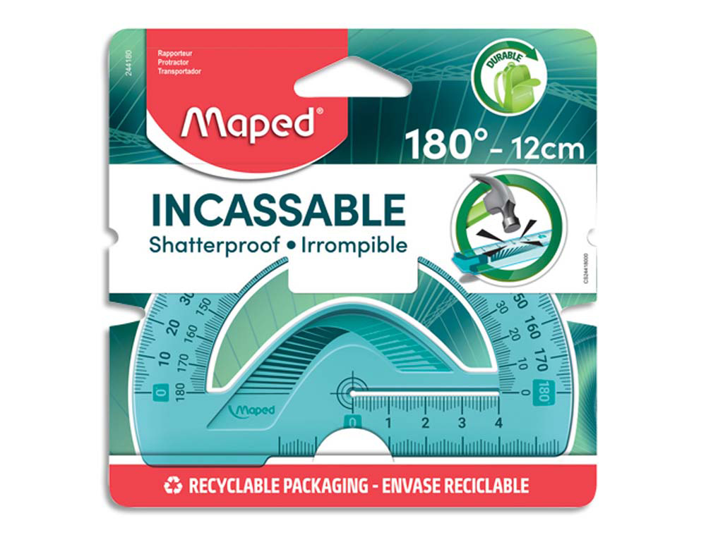 Rapporteur maped flex 180 degrés base 12cm incassable