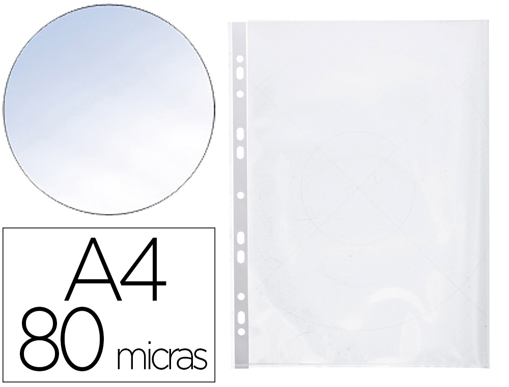 Pochette q-connect polypropylène 8/100e perforée ouverture angle antistatique a4 210x297mm sachet 25 unités