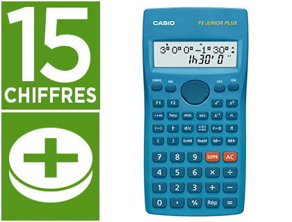 Calculatrice casio scientifique fx junior+ priorité calculs 155x78x20mm 115g coffret protection coulissant