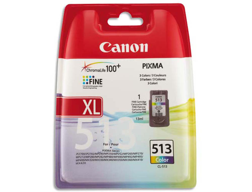 Cartouche d'encre original canon cl-513 390 p cyan/magenta/jaune pack 3 couleur