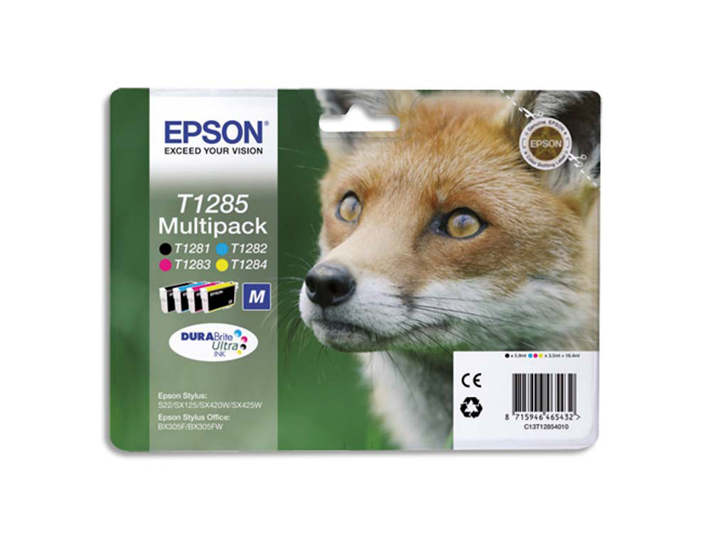 Cartouche d'encre original epson c13t12854010 noir/cyan/magenta/jaune pack 4 couleur