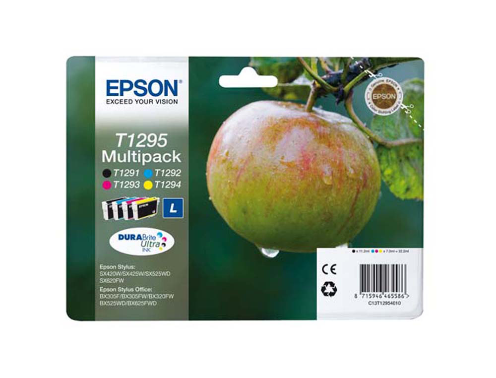 Cartouche d'encre original epson c13t12954010 noir/cyan/magenta/jaune pack 4 couleur
