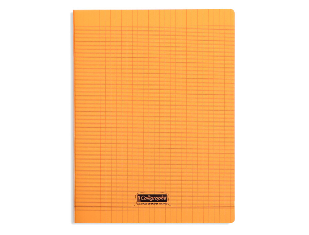 Cahier piqué clairefontaine couverture polypropylène transparente a4+ 24x32cm 96 pages 90g séyès coloris orange