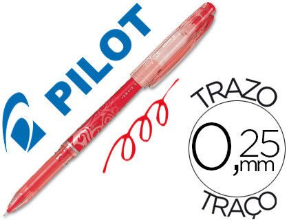 Roller pilot frixion point pointe aiguille 0.3mm encre effaçable grip préhension rechargeable gomme sertie rouge