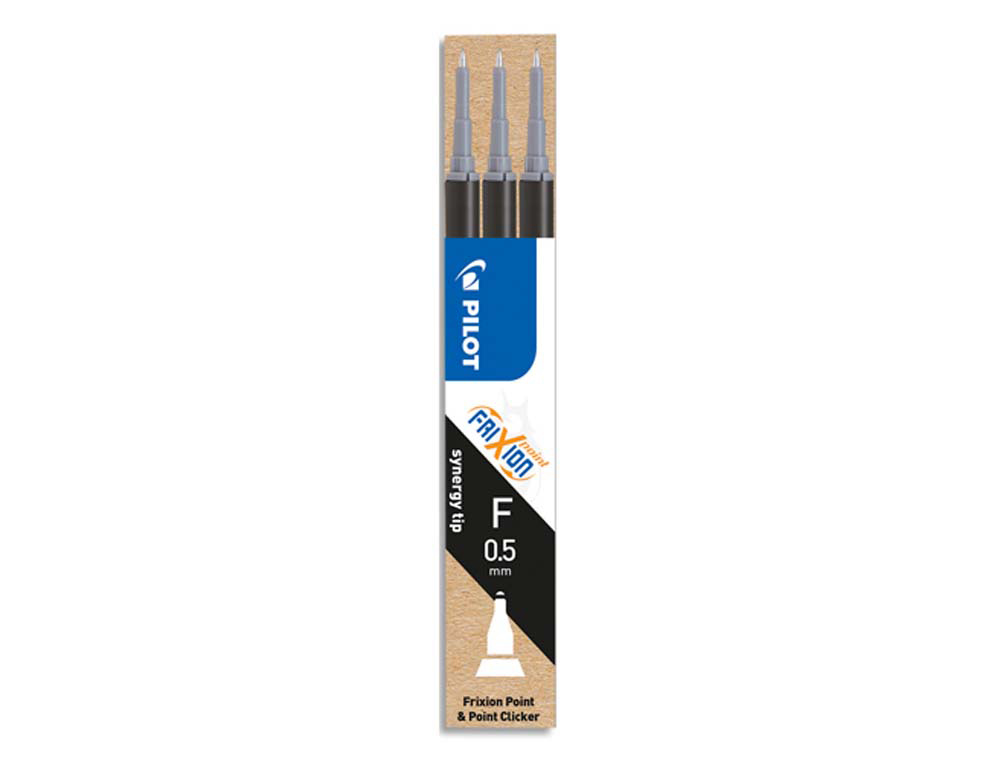 Recharge pilot frixion ball largeur fine coloris noir set de 3 unités