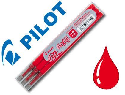 Recharge roller pilot frixion point pointe aiguille 0.3mm encre effaçable coloris rouge set de 3 unités