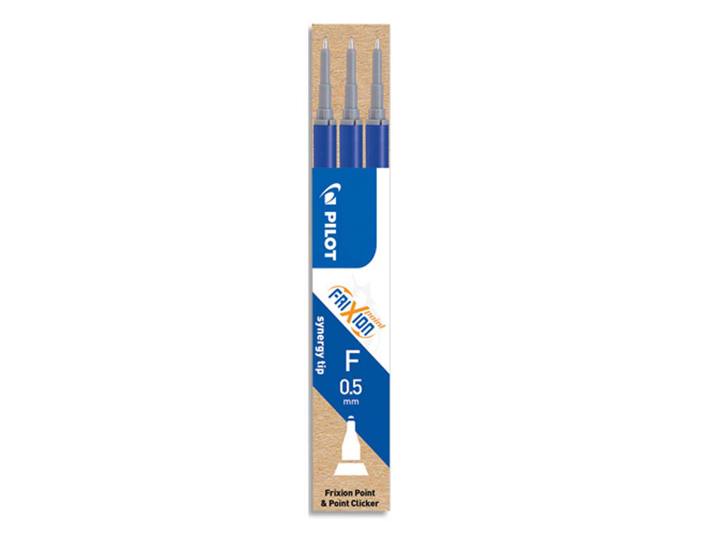 Recharge pilot frixion ball largeur fine coloris bleu set de 3 unités