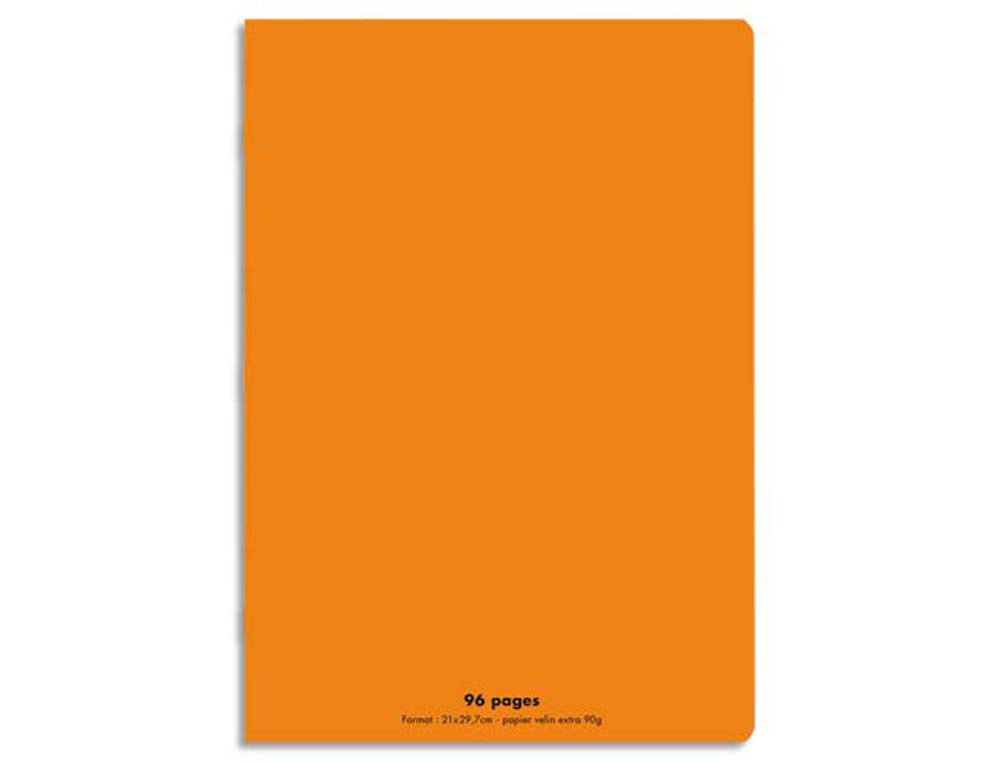 Cahier piqué conquérant classique couverture polypropylène rigide transparente a4 21x29,7cm 96 pages 90g séyès orange