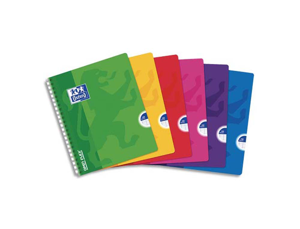 Cahier oxford openflex reliure intégrale couverture polypropylène transparent a5+ 17x22cm 180 pages séyès page de garde