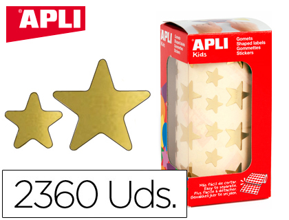 Gommette métallisée apli agipa étoile coloris or rouleau 2360 unités
