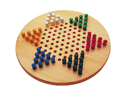 Jeu de dames chinoises plateau diamètre 29cm pions en bois massif 2/6 joueurs