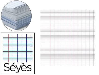 Papier affiche maildor réglure séyès 60x80cm 90g coloris blanc paquet 25f