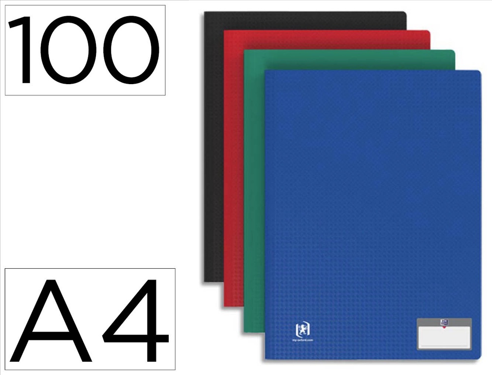 Protège-documents elba memphis polypropylène couverture semi-rigide 100 pochettes 200 vues a4 coloris assortis standard