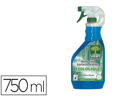 Nettoyant arbre vert écologique surfaces vitrées étagères en verre miroirs bureau table porte poignées spray 750 ml