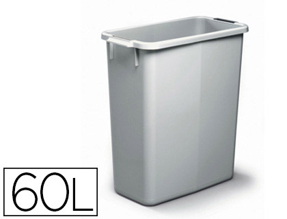 Conteneur rubbermaid polypropylène poignées intégrées l590x282xh600mm collecteur durabin 60l coloris gris