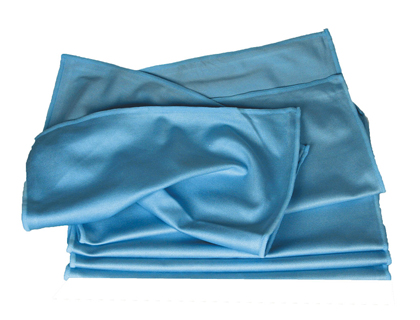 Lavette microfibre bleue spécial vitres résultat parfait sans traces paquet 5 unités