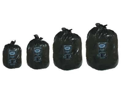 Sac poubelle flexitène liens 13 microns plus résistant multicouches étanchéité totale 30l coloris noir paquet 1000u
