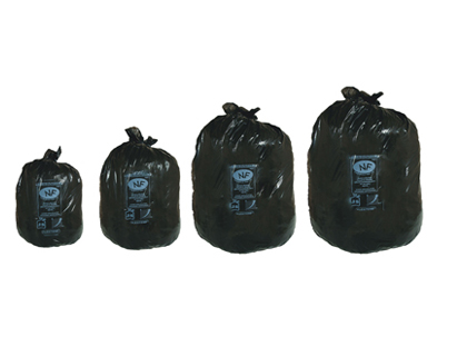 Sac poubelle flexitène liens 21 microns plus résistant multicouches étanchéité totale 100l coloris noir paquet 500u