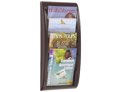 Présentoir paperflow quick fit system polystyrène épaisseur 20mm capacité 200f 65x29x9.5cm coloris noir