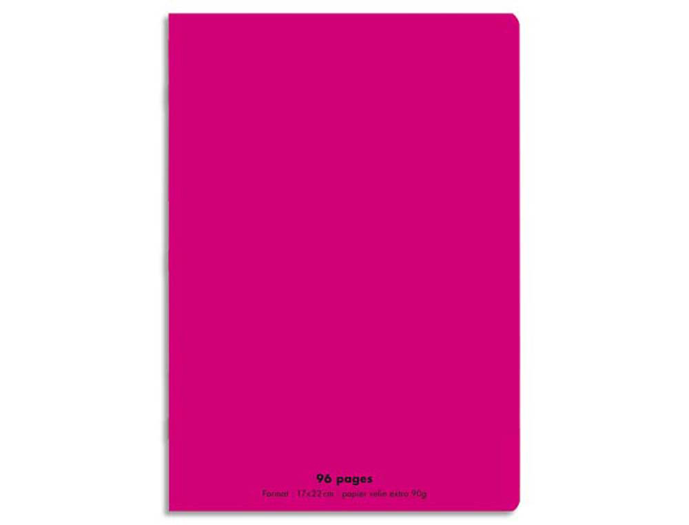 Cahier piqué conquérant classique couverture polypropylène rigide transparente a4 21x29,7cm 96 pages 90g séyès rose