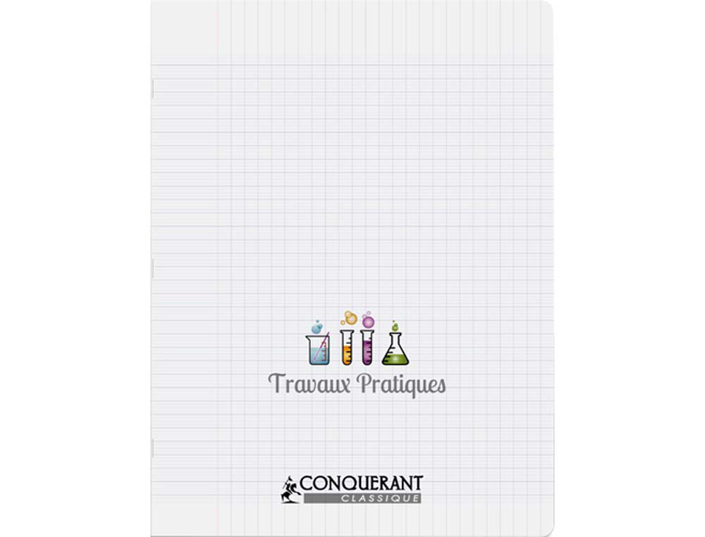 Cahier travaux pratiques conquérant classique couverture pp incolore a4+ 24x32cm 96 pages 90g dessin 90g séyès/uni