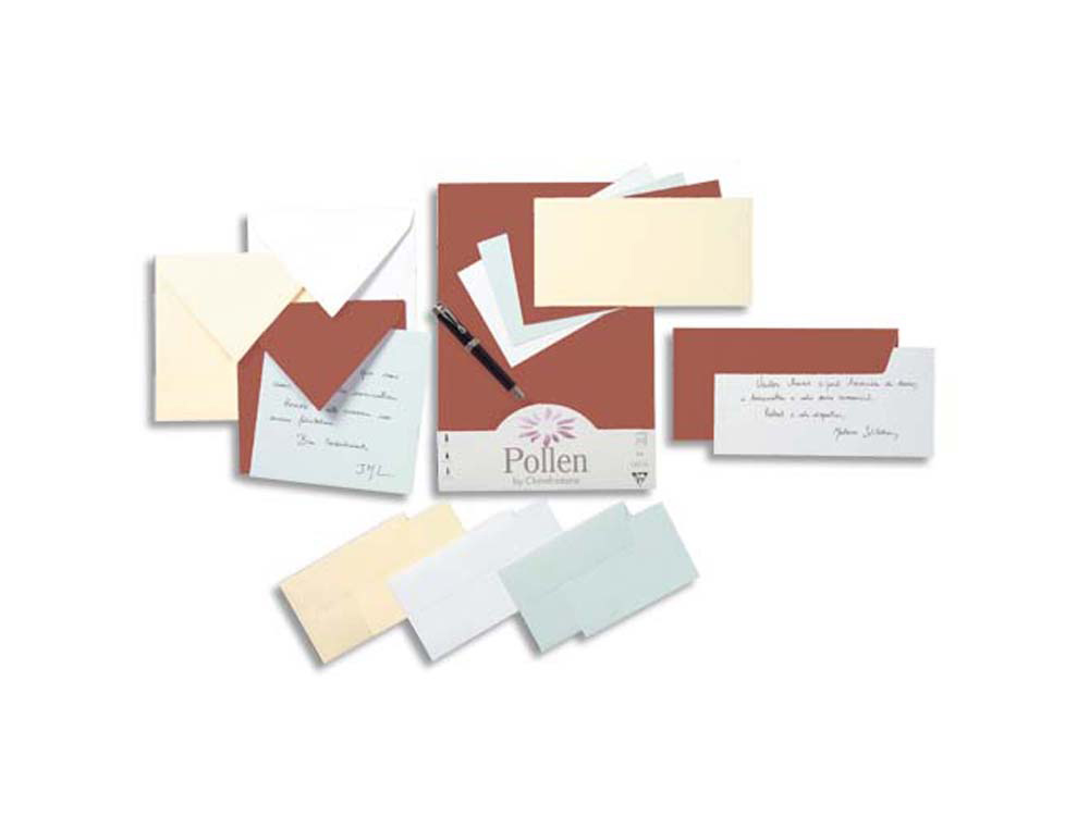 Enveloppe visite clairefontaine pollen 165x165mm 120g coloris blanc étui 20 unités