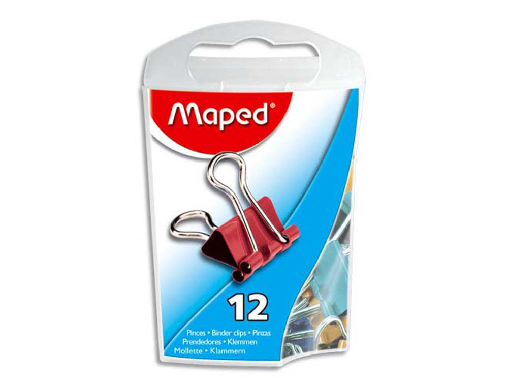 Pince maped double clip largeur 15mm boîte plastique 12 unités