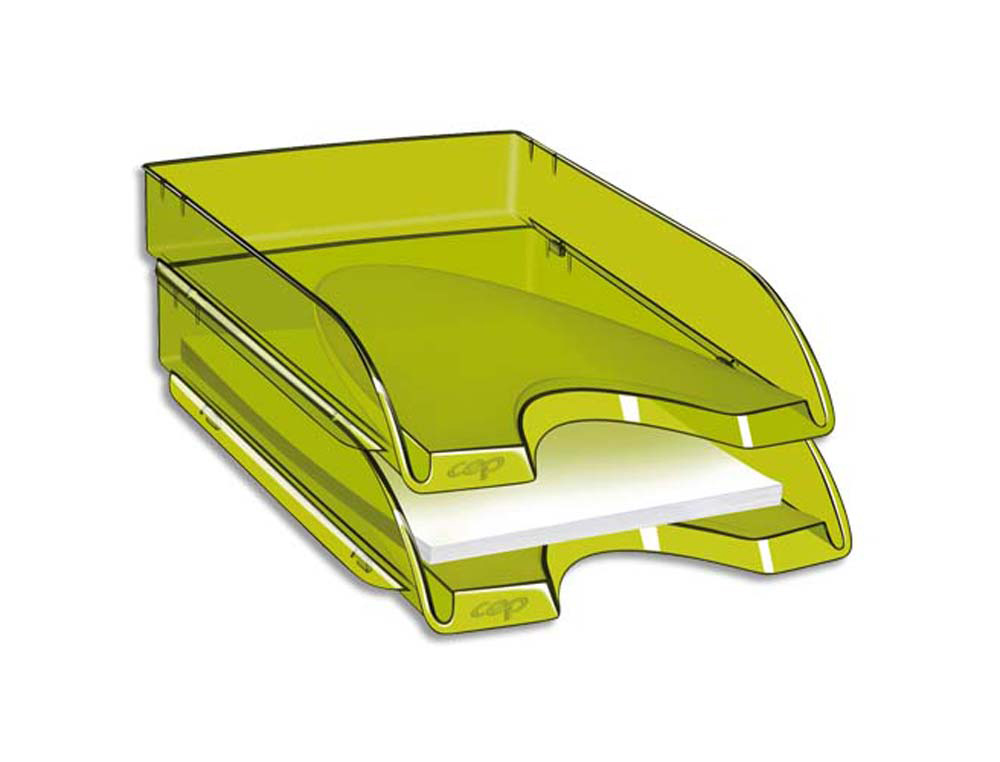 Corbeille à courrier cep happy polystyrène antichoc a4 superposable verticale/escalier 348x257x66mm coloris vert bambou