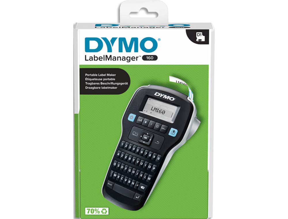 Titreuse dymo label manager lm 160p clavier azerty 1 police 5 tailles 7 styles texte 8 styles encadrement 195 symboles