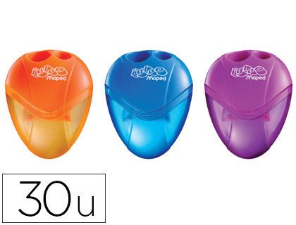 Taille-crayon maped i-gloo réservoir 2 usages coloris assortis présentoir 30 unités
