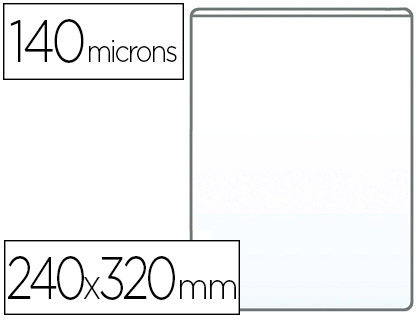 Étui protection elba pvc transparent 15/100e 240x320mm ouverture haut découpe coup de pouce