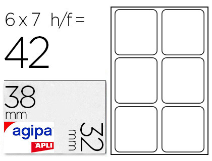 Étiquette adhésive apli agipa bureau 32x38mm pochette 42 unités