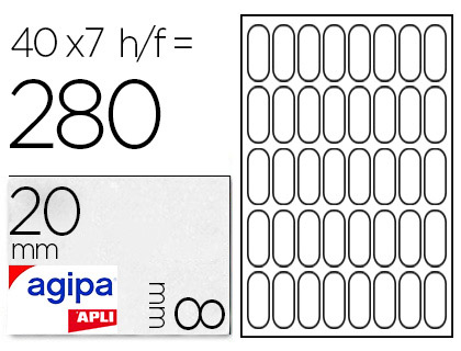 Étiquette adhésive apli agipa bureau 8x20mm pochette 280 unités