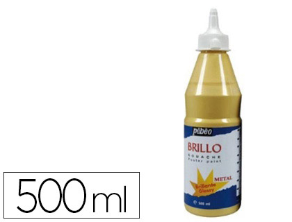 Gouache liquide pébéo brillo prête à l'emploi opaque onctueuse brillance exceptionnelle coloris or flacon 500ml
