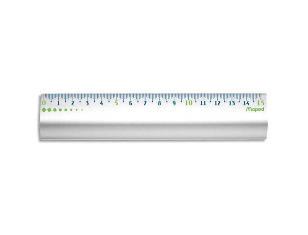 Règle maped 15cm plate spéciale trousse embouts protect system anti-bruit aluminium anodisé résistance optimale