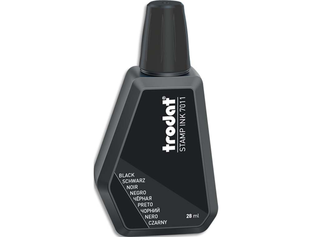 Encre trodat base eau tous tampons encreurs couleur noir flacon 28ml