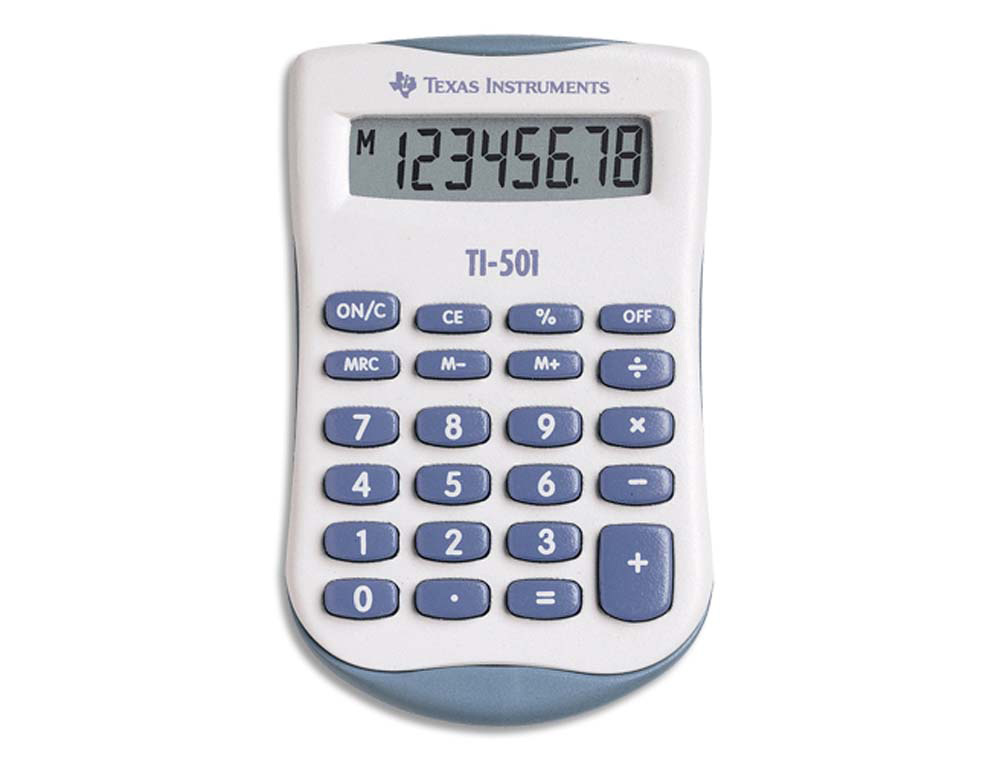Calculatrice texas instruments poche ti-501 mémoire touche pourcentage pile 56x91x11mm 28g